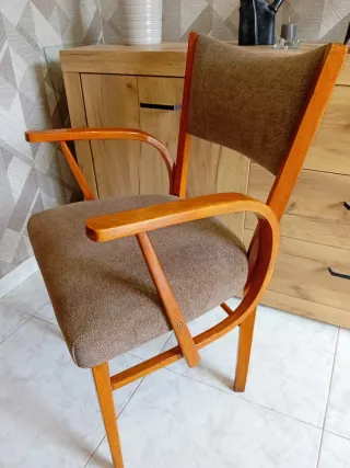 Poltrona vintage Lenon in tessuto e legno