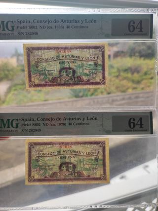 Billetes PMG 40 céntimos