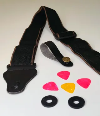 8 piezas-Correa Guitarra + Accesorios. ✅Nuevo