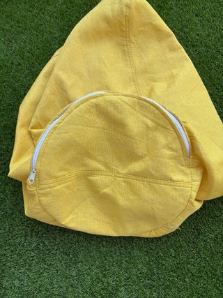 Funda Puf Pera Tela Amarilla