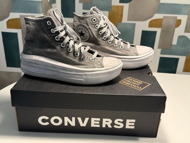 Converse plataforma T39 grises nuevas