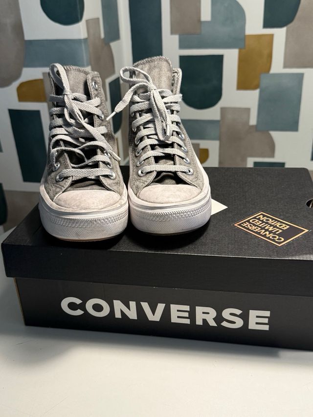 Converse plataforma T39 grises nuevas