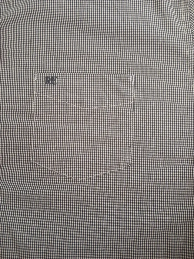 Camisa manga larga cuadros azul y blanco