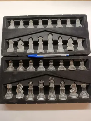 Piezas de Juego Ajedrez Cristal Transparente