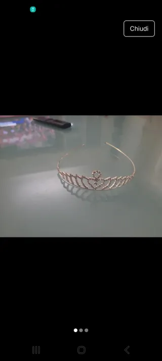 Diadema Tiara Argento Brillante