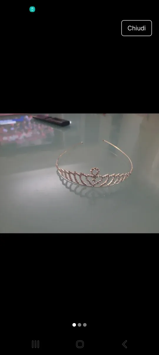 Diadema Tiara Argento Brillante