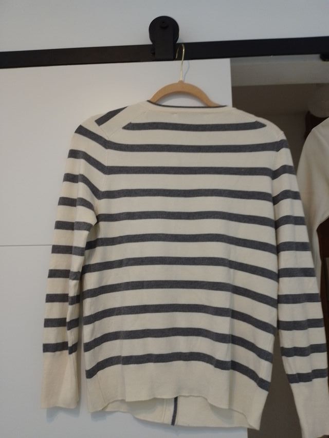 Chaqueta Zara rayas gris y blanco