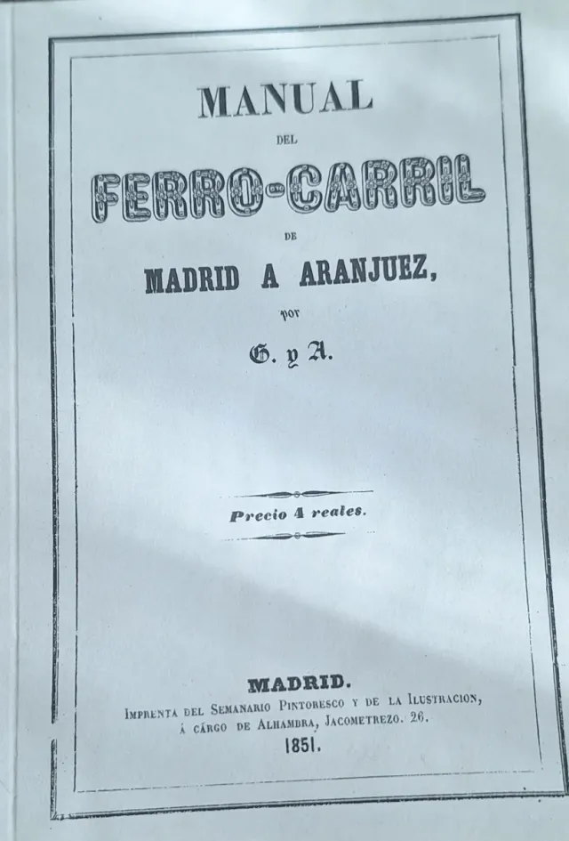 Manual del Ferrocarril Madrid-Aranjuez 1851