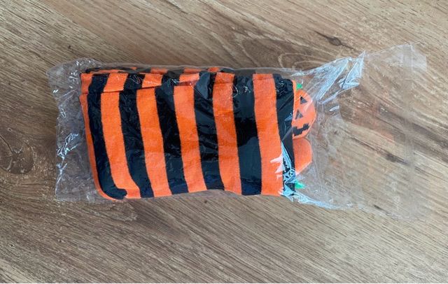 Calcetines altos Halloween rayas naranja y negro p