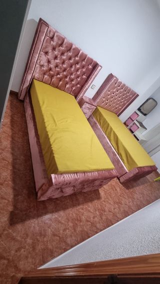 Cabeceros de cama de tela a cuadros