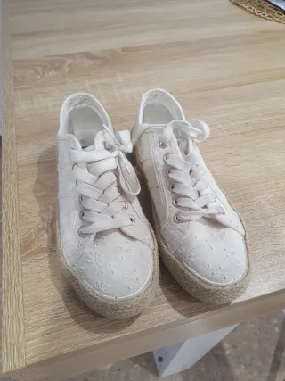 Bambas niña blancas y rosas talla 36