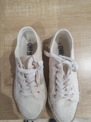 Bambas niña blancas y rosas talla 36