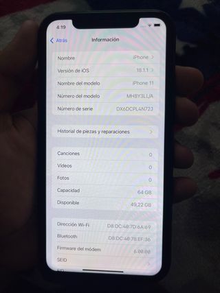 iPhone 11 Negro 64GB 76% Batería