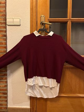 Jersey granate con camisa blanca Talla S