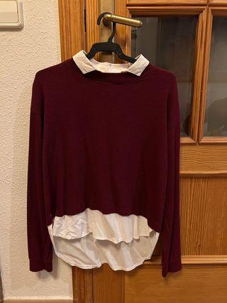 Jersey granate con camisa blanca Talla S