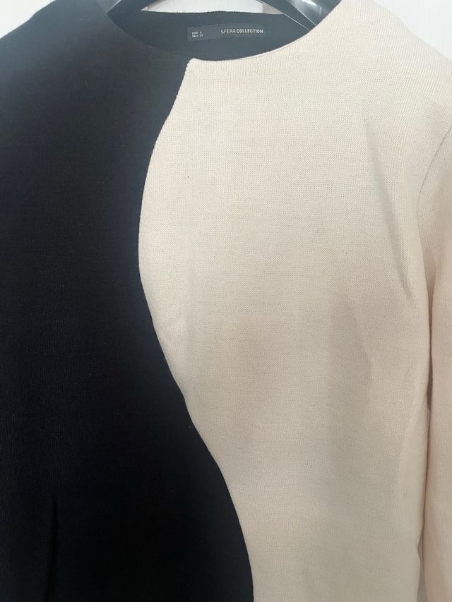 Vestido Sfera Blanco y Negro Talla S