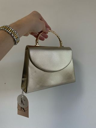 Bolso de mano dorado Karho & co fiesta