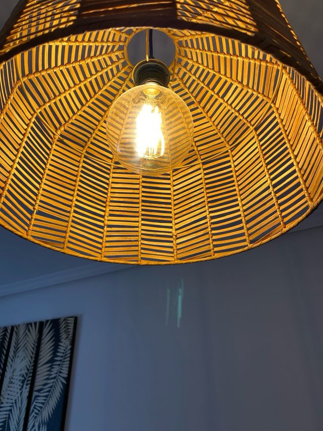 Lámpara de techo bambú y plástico