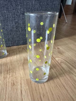 Lote 6 vasos tubo lunares verdes