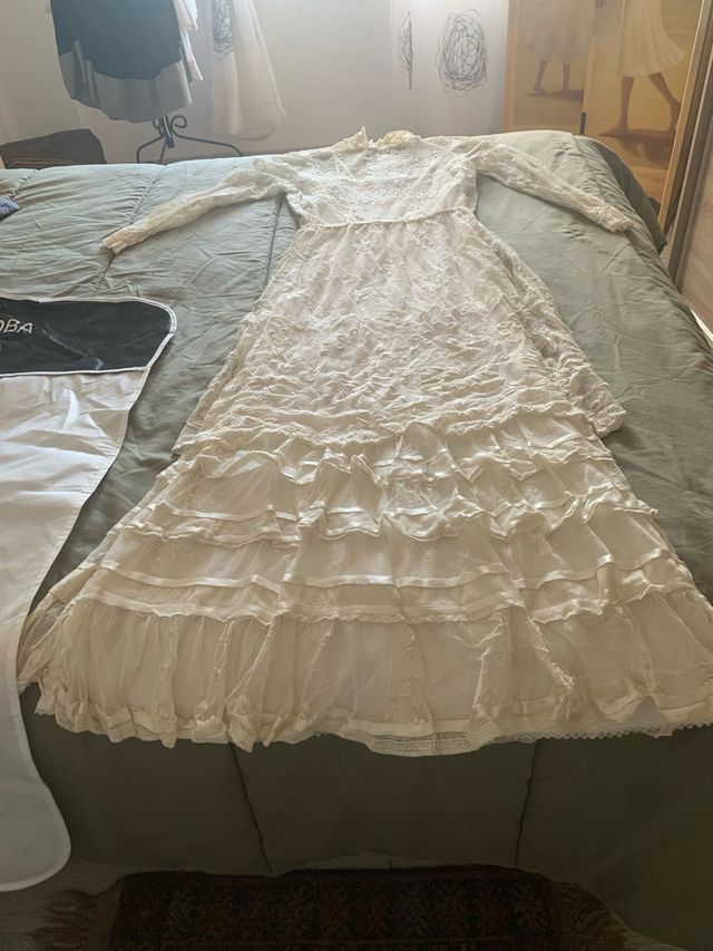 Vestido Novia Encaje Antiguo Talla 38