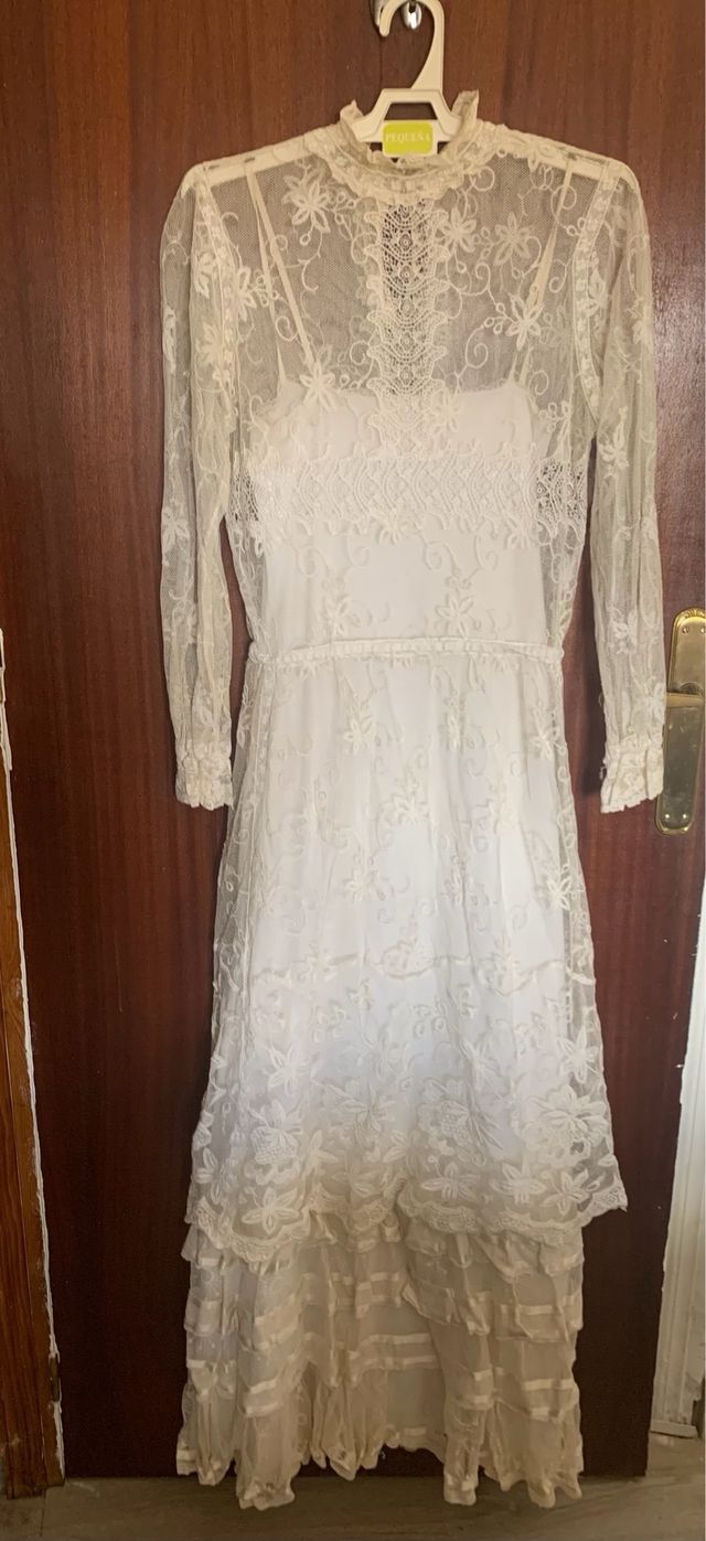 Vestido Novia Encaje Antiguo Talla 38