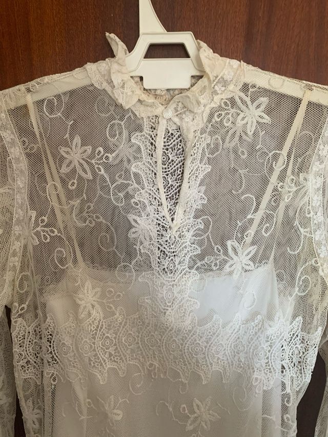 Vestido Novia Encaje Antiguo Talla 38