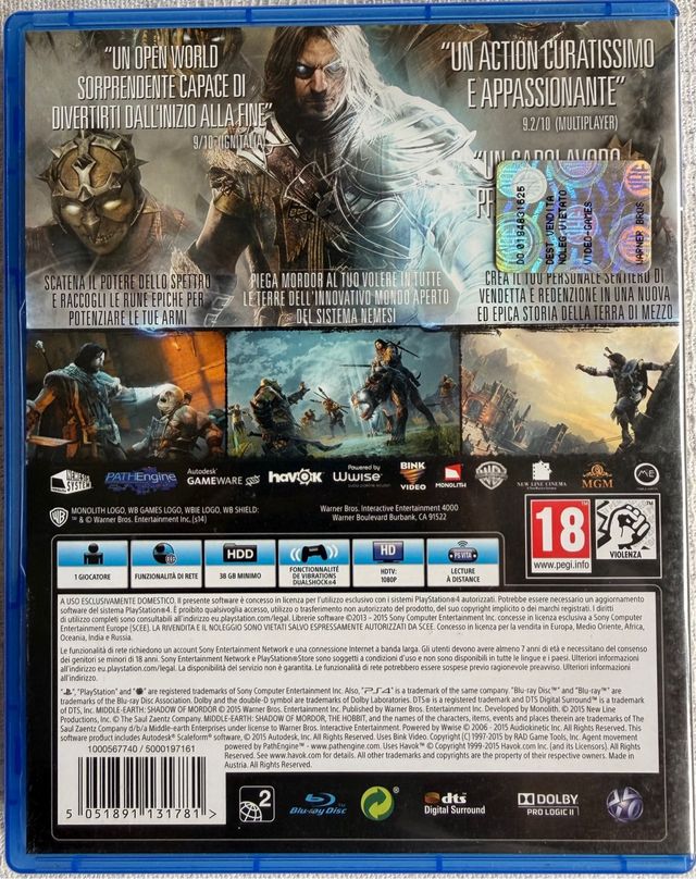 Sombras de Mordor PS4 Edición GOTY - Castellano