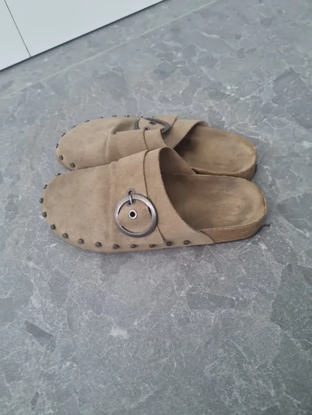 Chanclas Beige/Marrón Talla 40