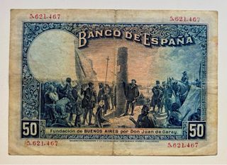 Billete 50 Pesetas 1927 Sello Republica