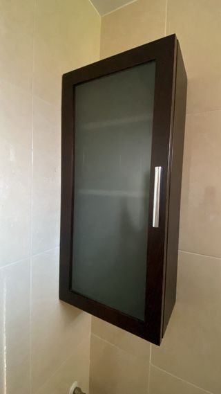 Mueble de baño madera y cristal