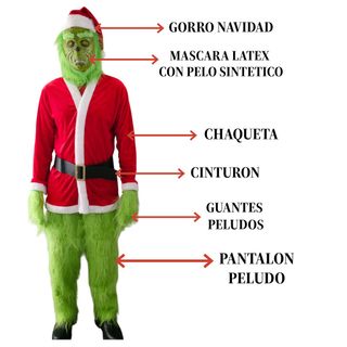 Disfraz El Grinch Adulto Talla M | Regalo Navideño