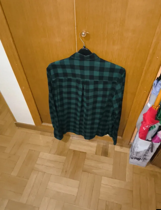 Camisa cuadros verde y negro