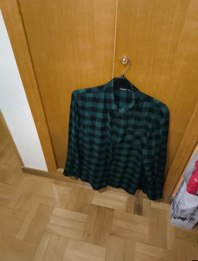 Camisa cuadros verde y negro