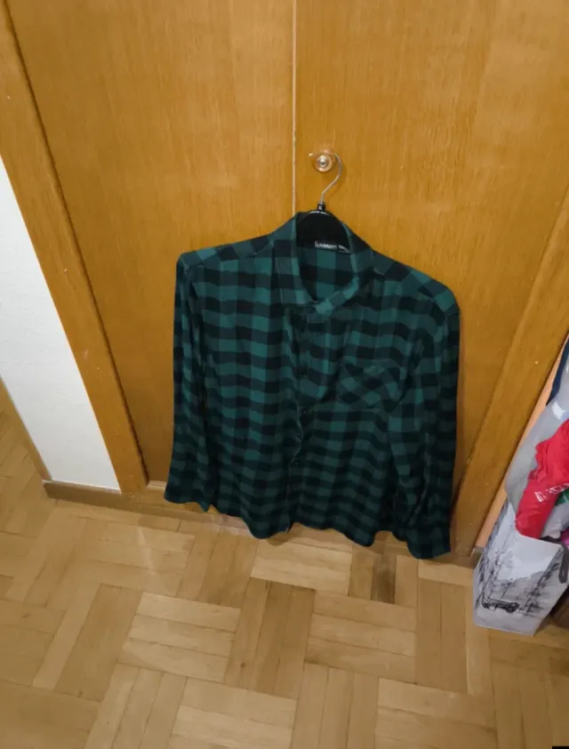 Camisa cuadros verde y negro