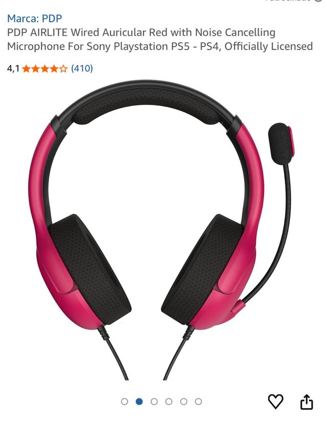 Auriculares PDP AIRLITE Rojo PS4-PS5