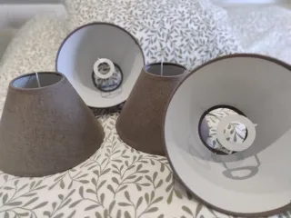 Pantallas de lámpara tela gris (4 unidades)