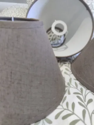 Pantallas de lámpara tela gris (4 unidades)