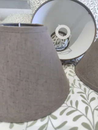 Pantallas de lámpara tela gris (4 unidades)