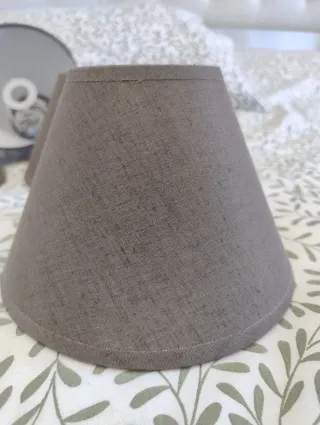 Pantallas de lámpara tela gris (4 unidades)