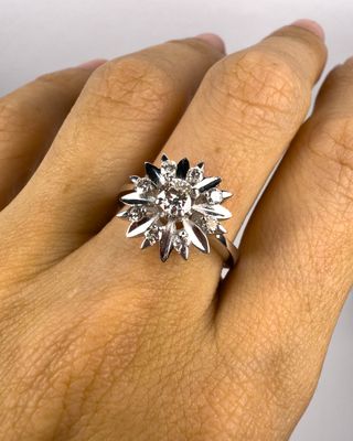 Anillo Oro Blanco 18K Diamante 0.2ct