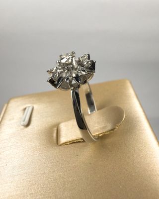 Anillo Oro Blanco 18K Diamante 0.2ct