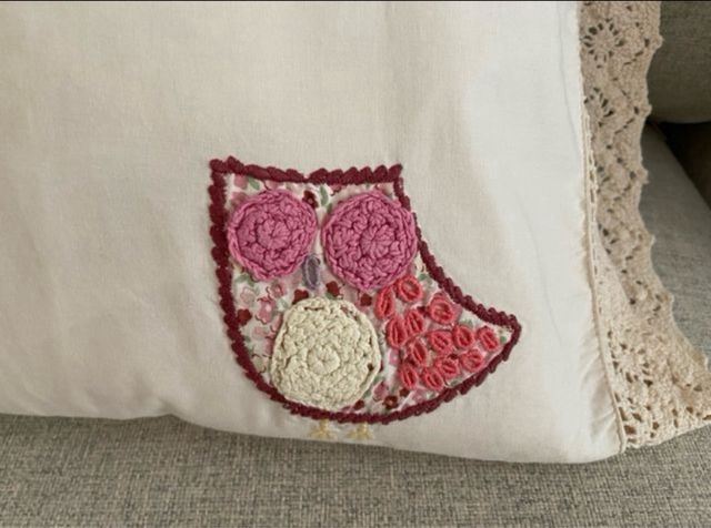 Funda de almohada 30x50cm bordada