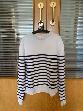 Jersey de rayas azul y blanco