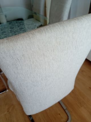 Mesa y 6 sillas comedor cristal