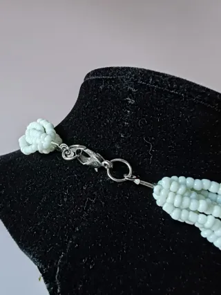 Collana etnica statement argento e bianco