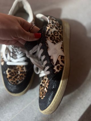 Golden Goose Ball Star Sneakers Animal Print
