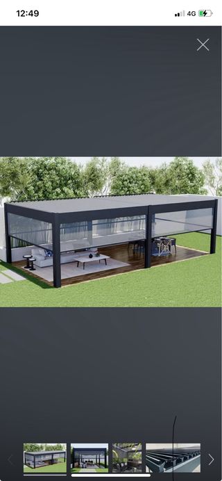 Pérgola MED ÚNICA 130 autoportante 12 m/3,5m techo