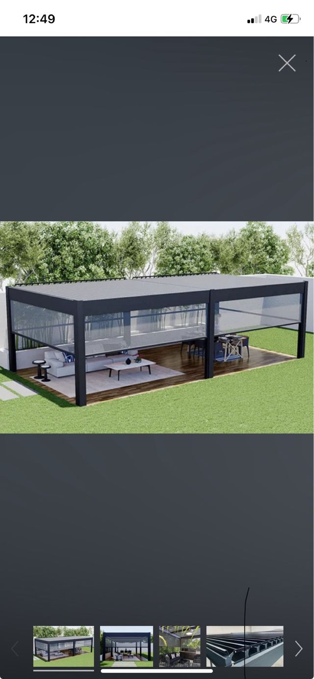 Pérgola MED ÚNICA 130 autoportante 12 m/3,5m techo