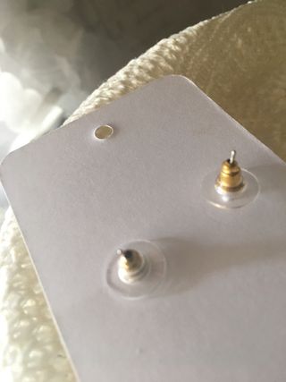 Pendientes Ositos Nácar y Piedras Dorados