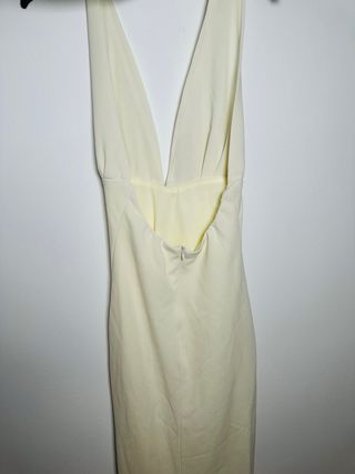 Vestido largo beige mujer